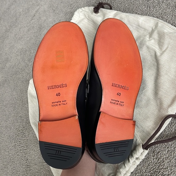 Brand new hermes destin loafer black silver size 40 - Picture 6 of 10